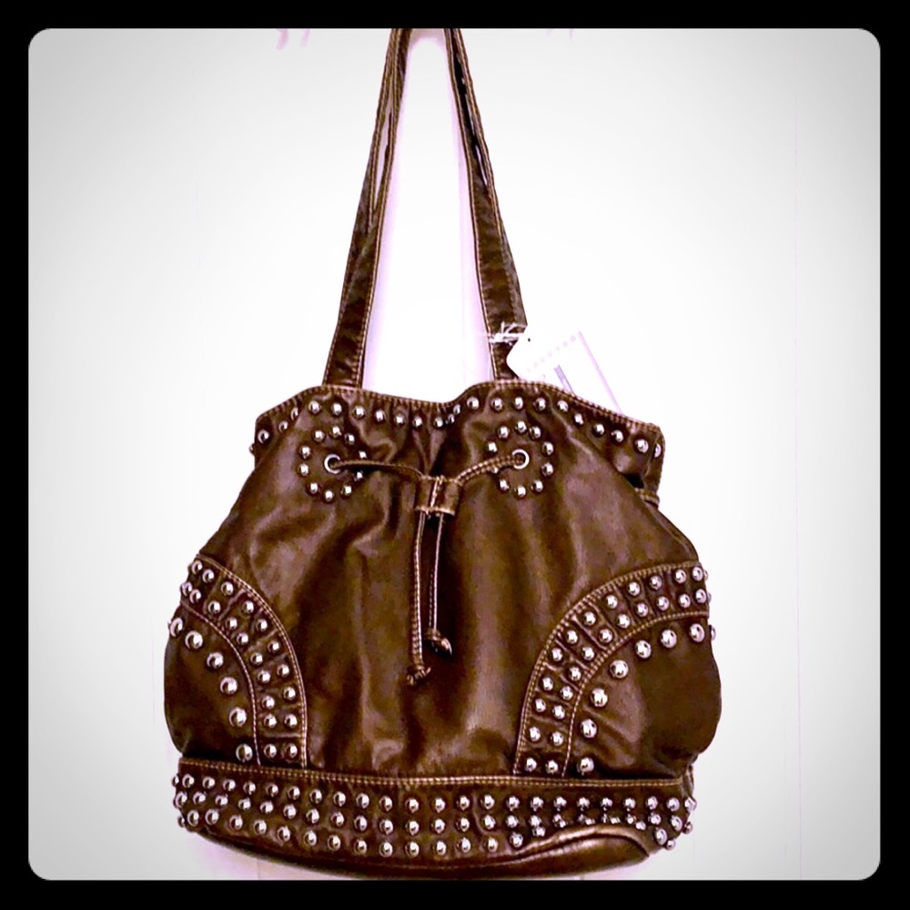 COPY - NWT Brown & Silver Studded Hobo Purse